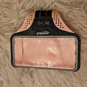 Stayfit Phone Armband Holder | Pink & Gray | Workout Running Arm Band